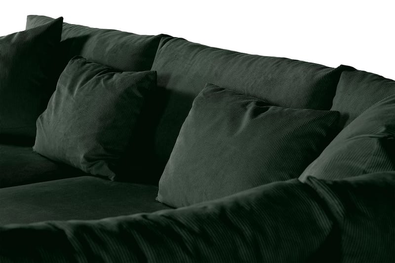 Menard 3-Pers. Sofa med Chaiselong Højre - Grøn/Sort - Sofa med chaiselong - 4 personers sofa med chaiselong