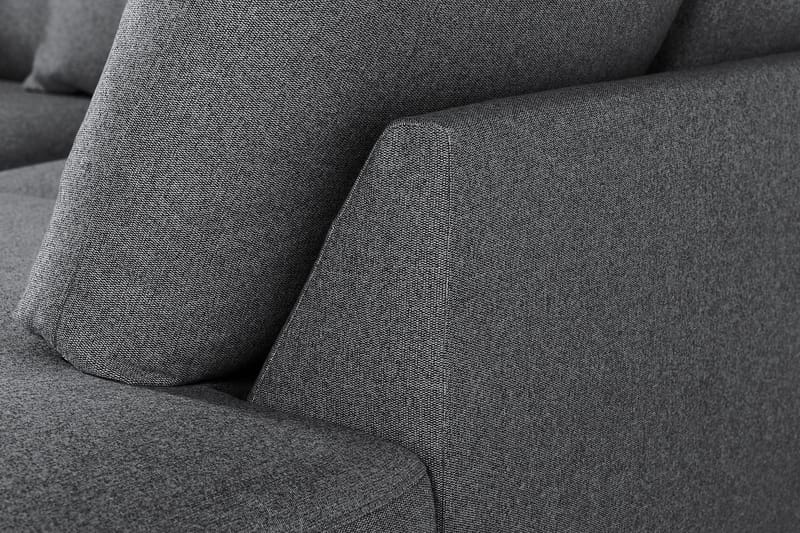 Menard 3-Pers. Sofa med Chaiselong Højre - Mørkegrå/Sort - Sofa med chaiselong - 4 personers sofa med chaiselong