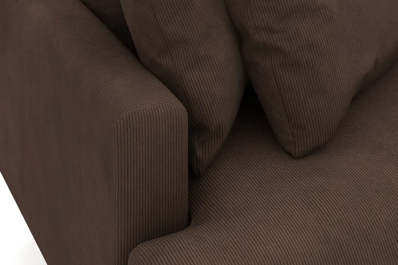 Menard 3-personers Højrevendt L-formet Divansofa i Manchester - Brun - Møbler - Sofaer - Sofa med chaiselong