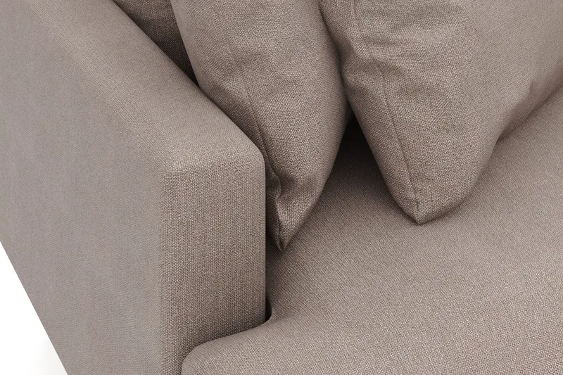 Menard 3-personers Højrevendt L-formet Divansofa i Stof - Brun - Møbler - Sofaer - Sofa med chaiselong