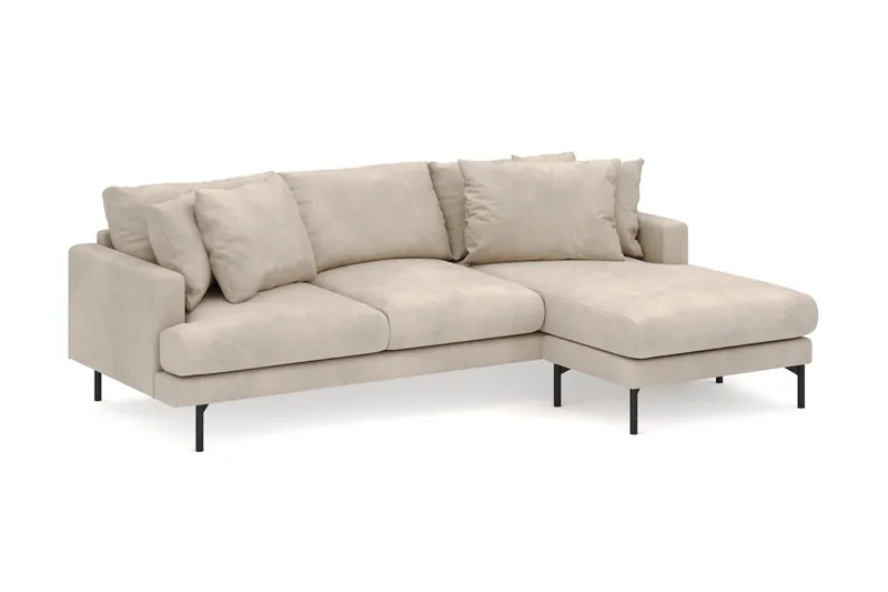 Menard 3-personers Højrevendt L-formet Divansofa i Manchester - Greige - Møbler - Sofaer - Sofa med chaiselong