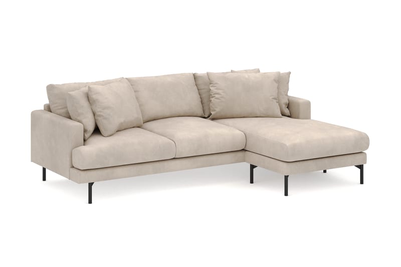 Menard 3-personers Højrevendt L-formet Divansofa i Manchester - Greige - Møbler - Sofaer - Sofa med chaiselong
