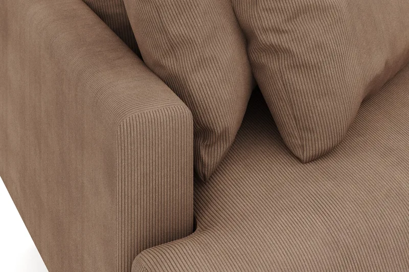 Menard 3-personers Højrevendt L-formet Divansofa i Manchester - Brun - Møbler - Sofaer - Sofa med chaiselong