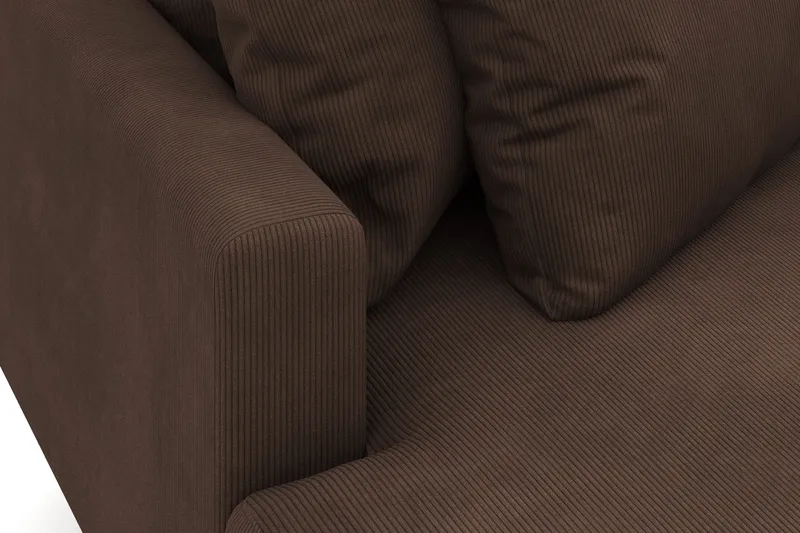 Menard 3-personers Venstrevendt Dyb L-formet Divansofa i Manchester - Brun - Møbler - Sofaer - Sofa med chaiselong