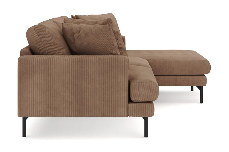 Menard 3-personers Højrevendt L-formet Divansofa i Manchester - Brun - Møbler - Sofaer - Sofa med chaiselong