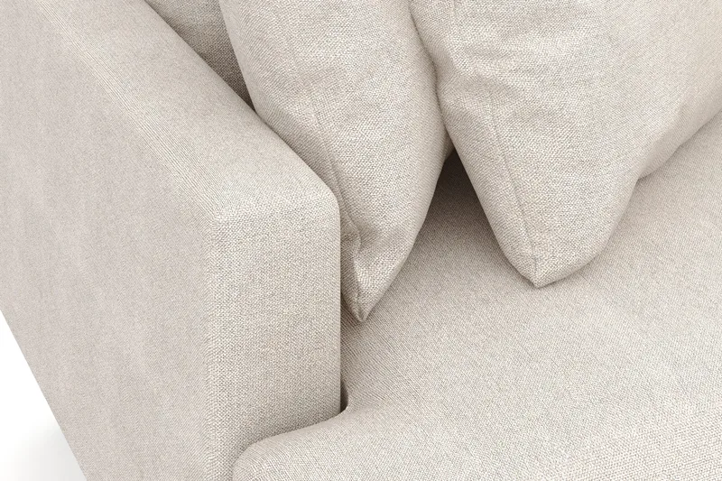 Menard 3-personers Højrevendt L-formet Divansofa i Stof - Beige - Møbler - Sofaer - Sofa med chaiselong