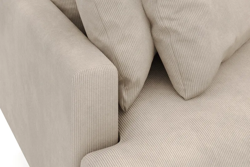 Menard 3-personers Højrevendt L-formet Divansofa i Manchester - Greige - Møbler - Sofaer - Sofa med chaiselong