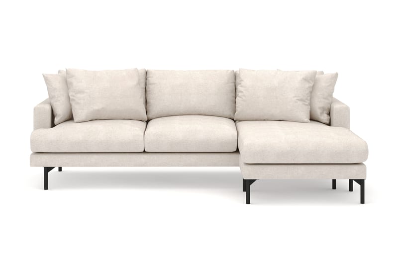 Menard 3-personers Højrevendt L-formet Divansofa i Stof - Beige - Møbler - Sofaer - Sofa med chaiselong