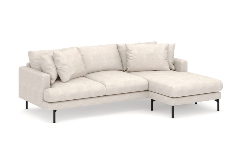 Menard 3-personers Højrevendt L-formet Divansofa i Stof - Beige - Møbler - Sofaer - Sofa med chaiselong