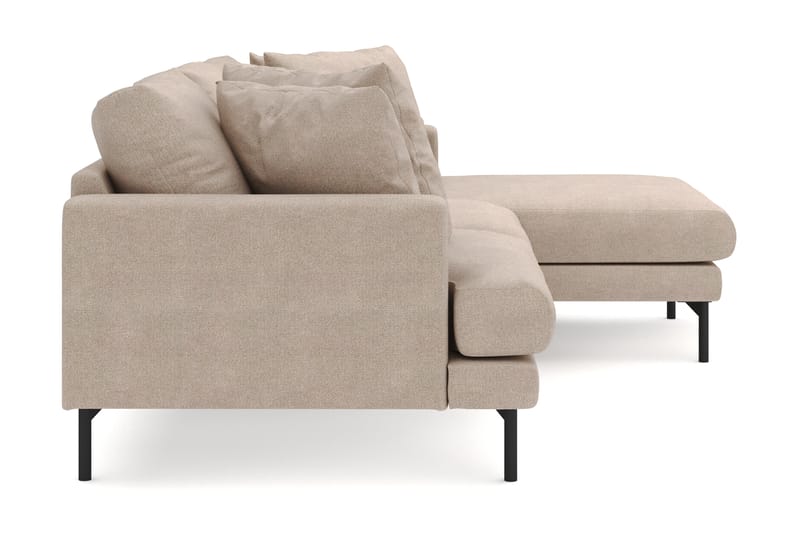 Menard 3-personers Højrevendt L-formet Divansofa i Stof - Beige - Møbler - Sofaer - Sofa med chaiselong
