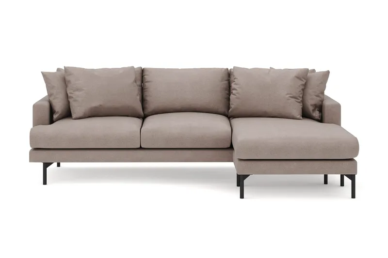 Menard 3-personers Højrevendt L-formet Divansofa i Stof - Brun - Møbler - Sofaer - Sofa med chaiselong