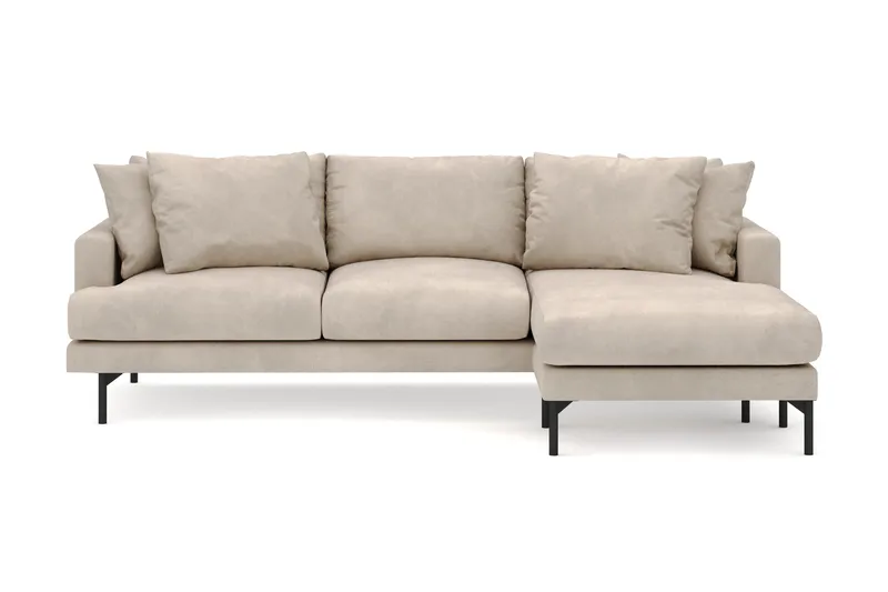 Menard 3-personers Højrevendt L-formet Divansofa i Manchester - Greige - Møbler - Sofaer - Sofa med chaiselong