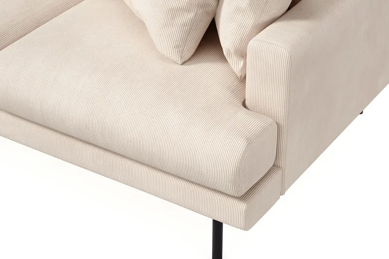 Menard 3-personers Venstrevendt Dyb L-formet Divansofa i Manchester - Beige - Møbler - Sofaer - Sofa med chaiselong - 3 personers sofa med chaiselong