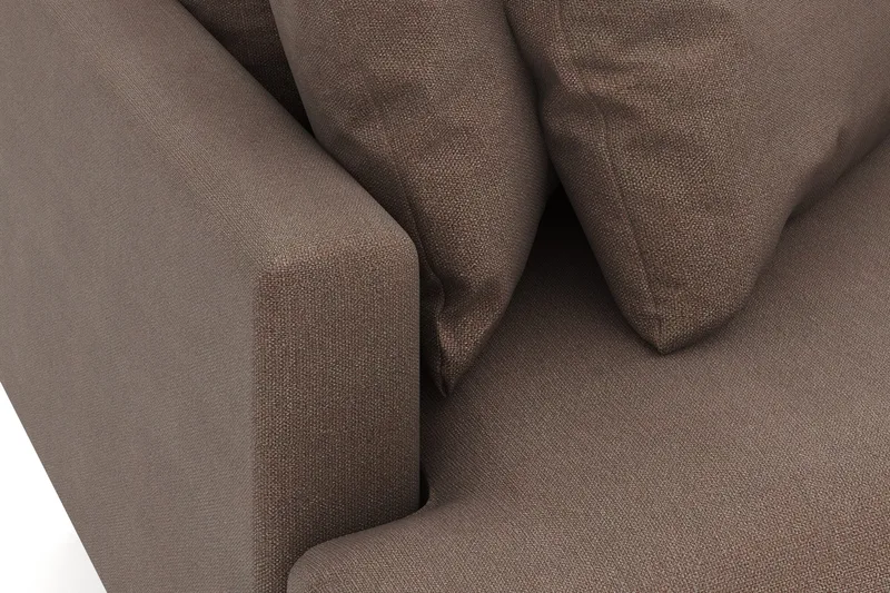 Menard 3-personers Højrevendt L-formet Divansofa i Stof - Brun - Møbler - Sofaer - Sofa med chaiselong