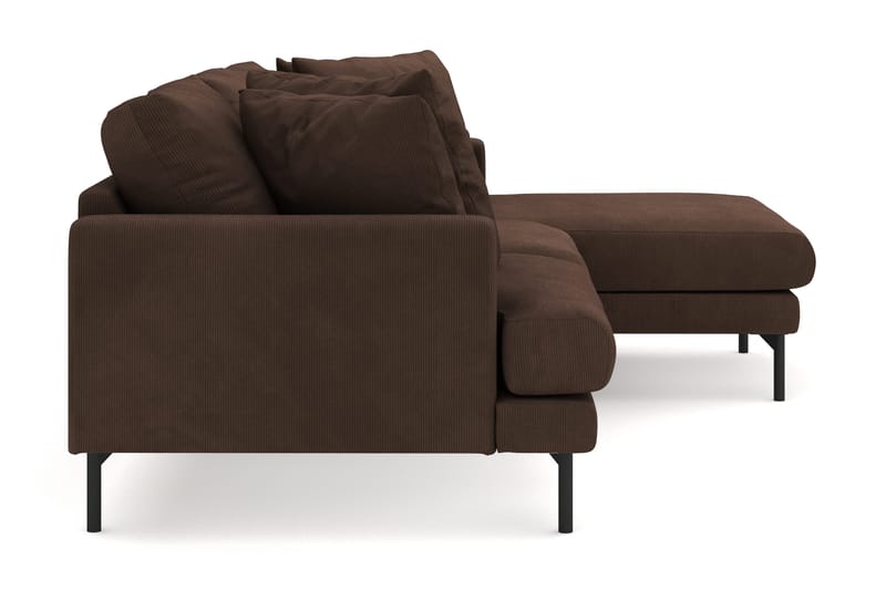 Menard 3-personers Højrevendt L-formet Divansofa i Manchester - Brun - Møbler - Sofaer - Sofa med chaiselong