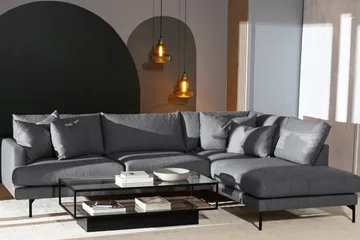 Menard 4-sits Dyb Soffa med Schäslong Höger - Mørkegrå - Møbler - Sofaer - Sofa med chaiselong