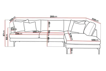 Menard 4-sits Soffa med Schäslong Höger - Cremehvid - Møbler - Sofaer - Sofa med chaiselong