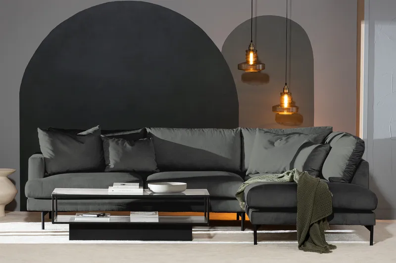 Menard 4-sits Soffa med Schäslong Höger - Grå - Møbler - Sofaer - Sofa med chaiselong