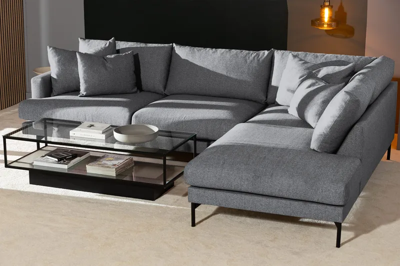 Menard 4-sits Soffa med Schäslong Höger - Grå - Møbler - Sofaer - Sofa med chaiselong