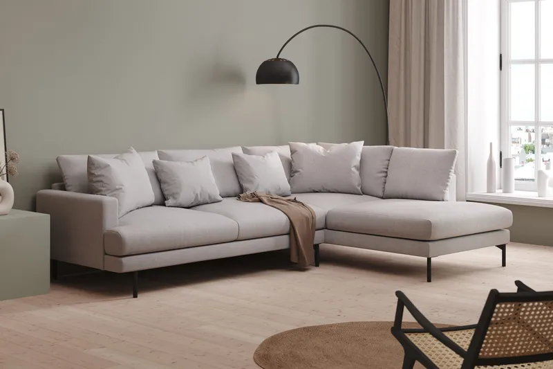 Menard 4-sits Soffa med Schäslong Höger - Lysegrå - Møbler - Sofaer - Sofa med chaiselong