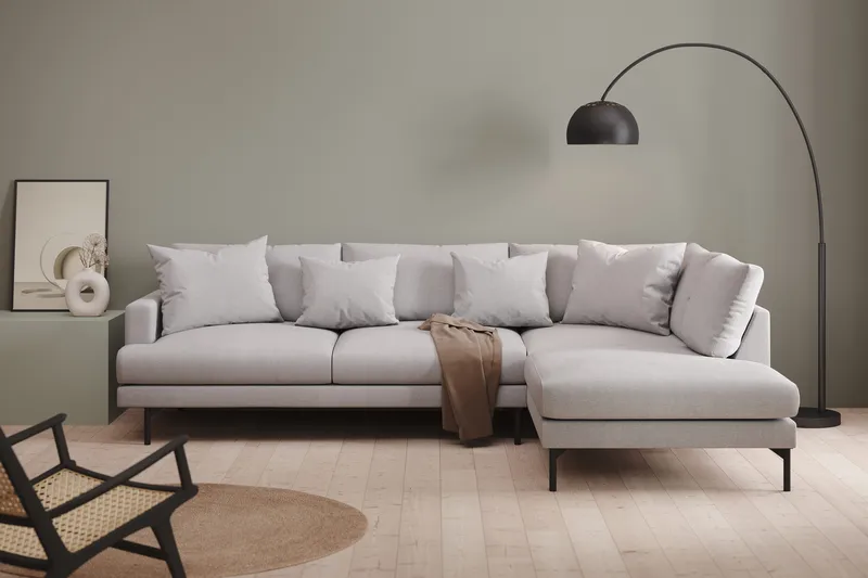 Menard 4-sits Soffa med Schäslong Höger - Lysegrå - Møbler - Sofaer - Sofa med chaiselong