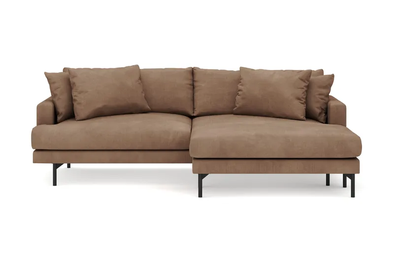 Menard 4-personers Højrevendt L-formet Divansofa i Manchester, Brun