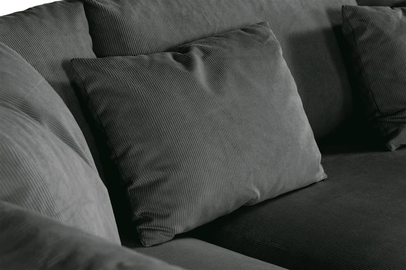 Menard 4-personers Venstrevendt Dyb L-formet Chaiselongsofa i Manchester - Grå - Møbler - Sofaer - Sofa med chaiselong