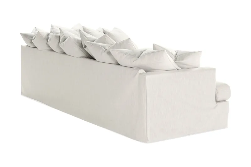 Menard 4-personers Højrevendt Dyb L-formet Chaiselongsofa i Stof - Lysegrå - Møbler - Sofaer - Sofa med chaiselong