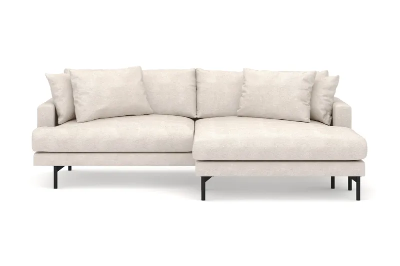 Menard 4-personers Højrevendt L-formet Divansofa i Stof - Beige - Møbler - Sofaer - Sofa med chaiselong