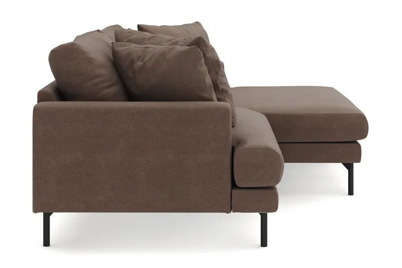 Menard 4-personers Højrevendt L-formet Divansofa i Stof - Brun - Møbler - Sofaer - Sofa med chaiselong