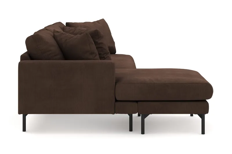 Menard 4-personers Venstrevendt Dyb L-formet Divansofa i Manchester - Brun - Møbler - Sofaer - Sofa med chaiselong