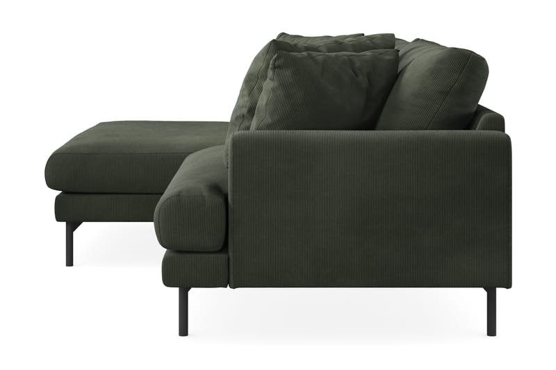Menard 4-personers Venstrevendt L-formet Divansofa i Manchester - Mørkegrøn - Møbler - Sofaer - Sofa med chaiselong - 4 personers sofa med chaiselong