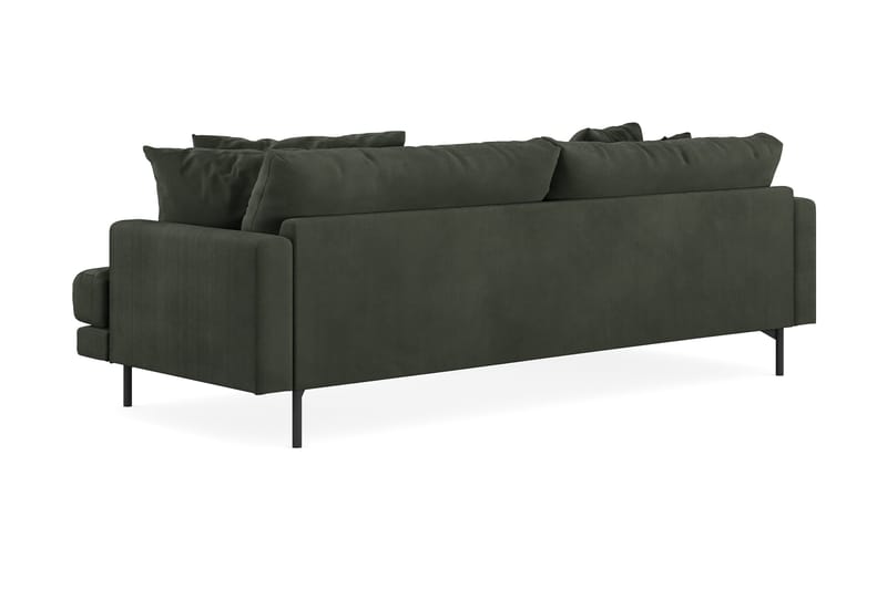 Menard 4-personers Venstrevendt L-formet Divansofa i Manchester - Mørkegrøn - Møbler - Sofaer - Sofa med chaiselong - 4 personers sofa med chaiselong