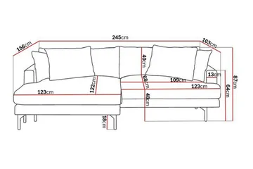 Menard 4-personers Venstrevendt L-formet Divansofa i Manchester - Mørkegrøn - Møbler - Sofaer - Sofa med chaiselong - 4 personers sofa med chaiselong