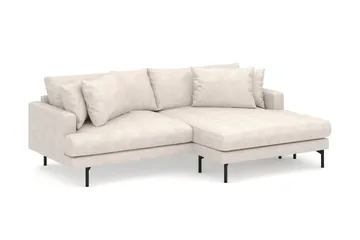 Menard 4-personers Højrevendt L-formet Divansofa i Stof - Beige - Møbler - Sofaer - Sofa med chaiselong