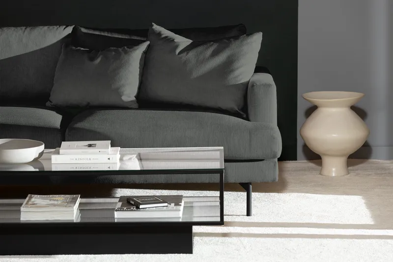 Menard 4-personers Venstrevendt Dyb L-formet Chaiselongsofa i Manchester - Grå - Møbler - Sofaer - Sofa med chaiselong