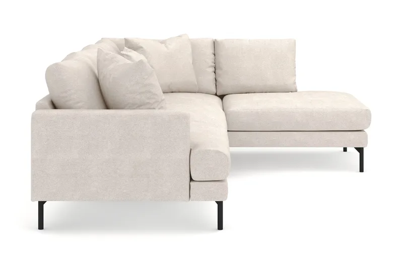Menard 4-personers Højrevendt Dyb L-formet Chaiselongsofa i Stof - Beige - Møbler - Sofaer - Sofa med chaiselong