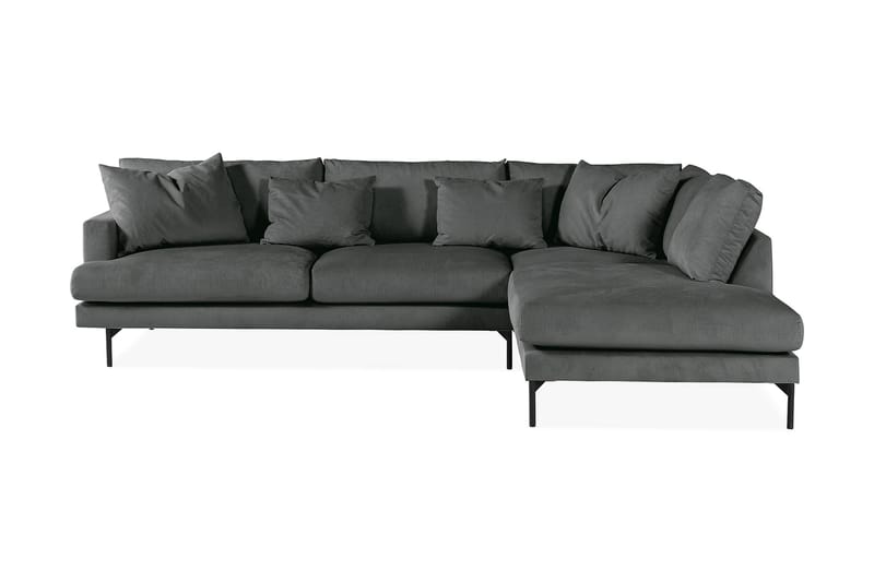 Menard 4-personers Højrevendt Dyb L-formet Chaiselongsofa i Manchester - Grå - Møbler - Sofaer - Sofa med chaiselong