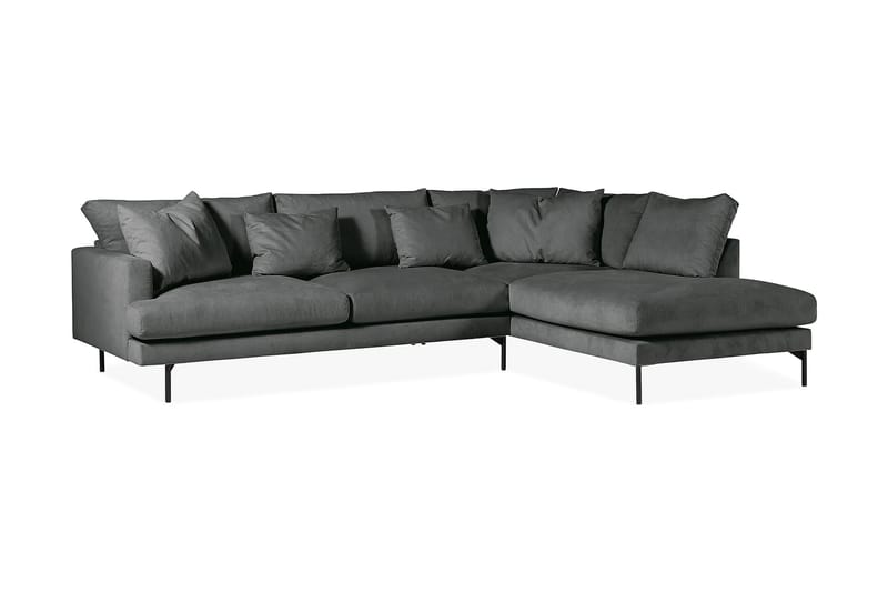 Menard 4-personers Højrevendt Dyb L-formet Chaiselongsofa i Manchester - Grå - Møbler - Sofaer - Sofa med chaiselong