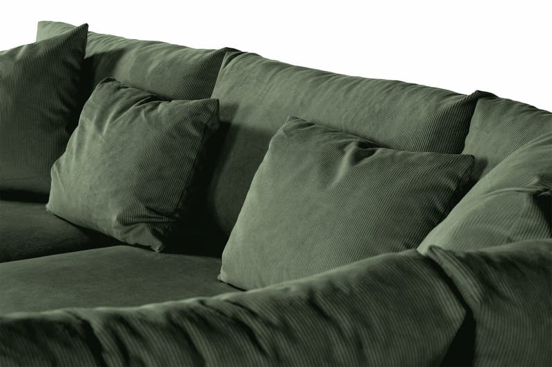 Menard 4-personers Højrevendt Dyb L-formet Chaiselongsofa i Manchester - Grøn - Møbler - Sofaer - Sofa med chaiselong