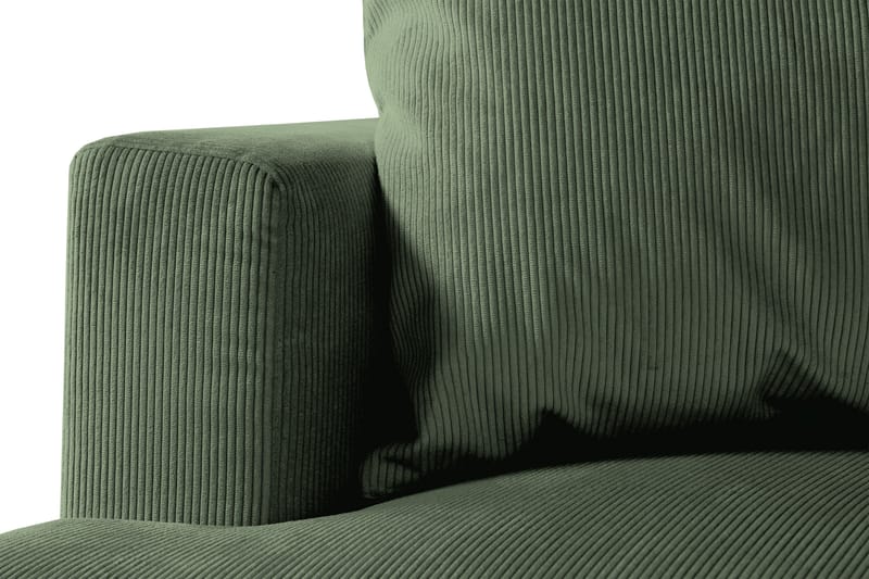 Menard 4-personers Højrevendt Dyb L-formet Chaiselongsofa i Manchester - Grøn - Møbler - Sofaer - Sofa med chaiselong