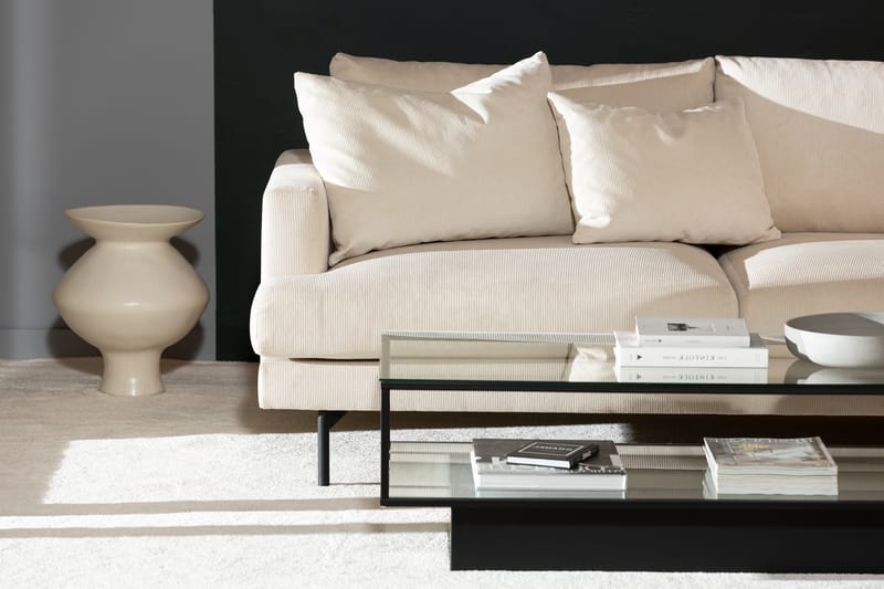 Menard 4-personers Højrevendt Dyb L-formet Chaiselongsofa i Manchester - Beige - Møbler - Sofaer - Sofa med chaiselong