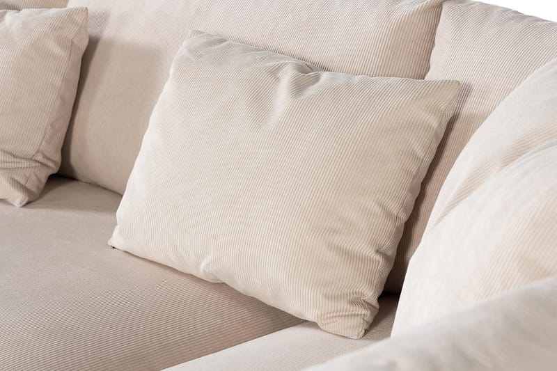 Menard 4-personers Højrevendt Dyb L-formet Chaiselongsofa i Manchester - Beige - Møbler - Sofaer - Sofa med chaiselong