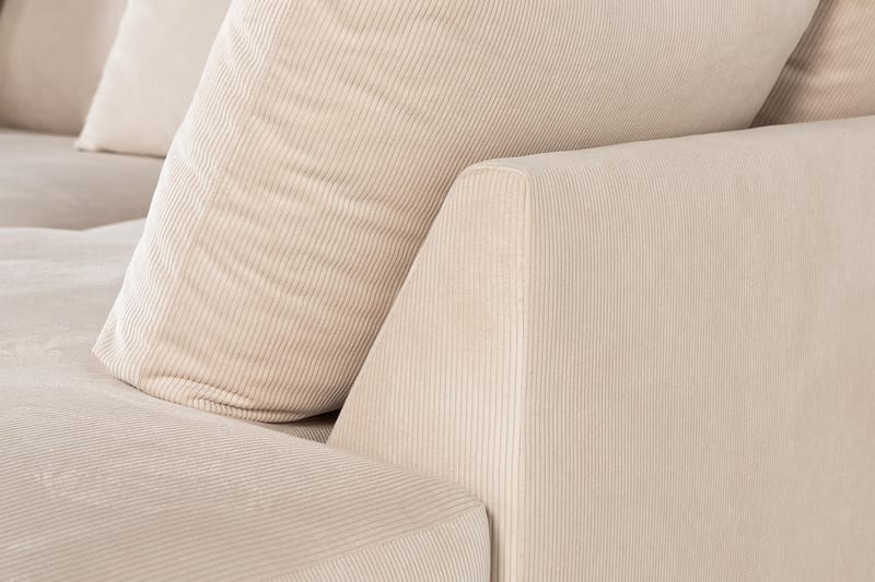 Menard 4-personers Højrevendt Dyb L-formet Chaiselongsofa i Manchester - Beige - Møbler - Sofaer - Sofa med chaiselong