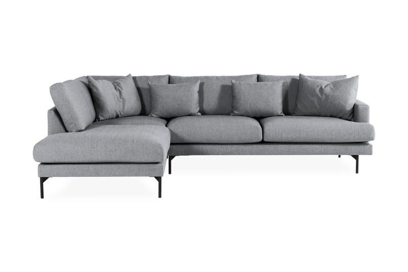 Menard 4-personers Venstrevendt Dyb L-formet Chaiselongsofa i Stof - Grå - Møbler - Sofaer - Sofa med chaiselong