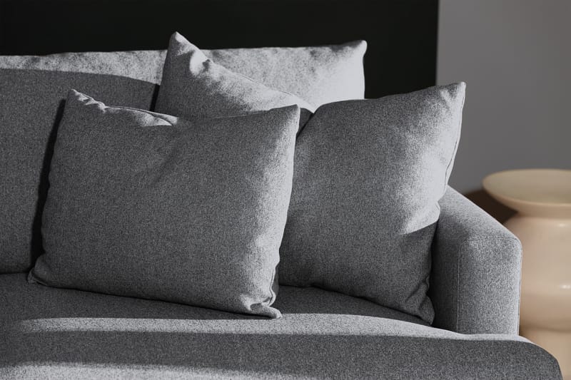 Menard 4-personers Venstrevendt Dyb L-formet Chaiselongsofa i Stof - Grå - Møbler - Sofaer - Sofa med chaiselong