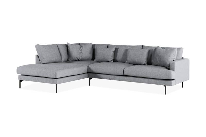 Menard 4-personers Venstrevendt Dyb L-formet Chaiselongsofa i Stof - Grå - Møbler - Sofaer - Sofa med chaiselong