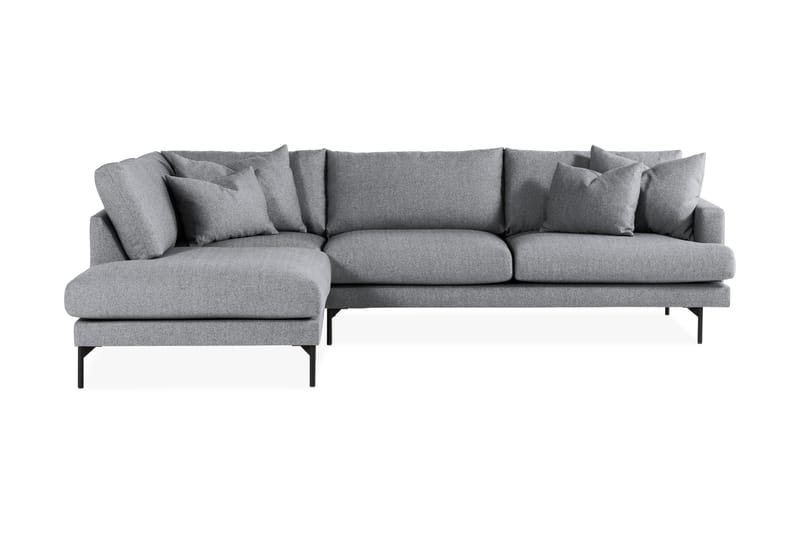 Menard 4-personers Venstrevendt Dyb L-formet Chaiselongsofa i Stof - Grå - Møbler - Sofaer - Sofa med chaiselong