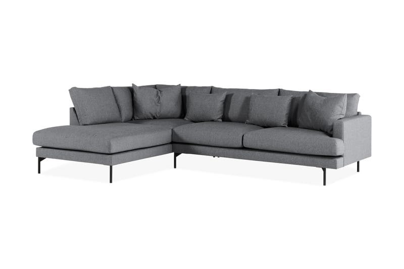 Menard 4-personers Venstrevendt L-formet Chaiselongsofa i Stof - Mørkegrå - Møbler - Sofaer - Sofa med chaiselong