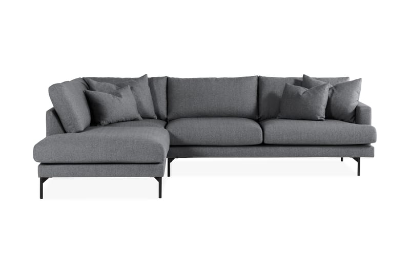 Menard 4-personers Venstrevendt L-formet Chaiselongsofa i Stof - Mørkegrå - Møbler - Sofaer - Sofa med chaiselong